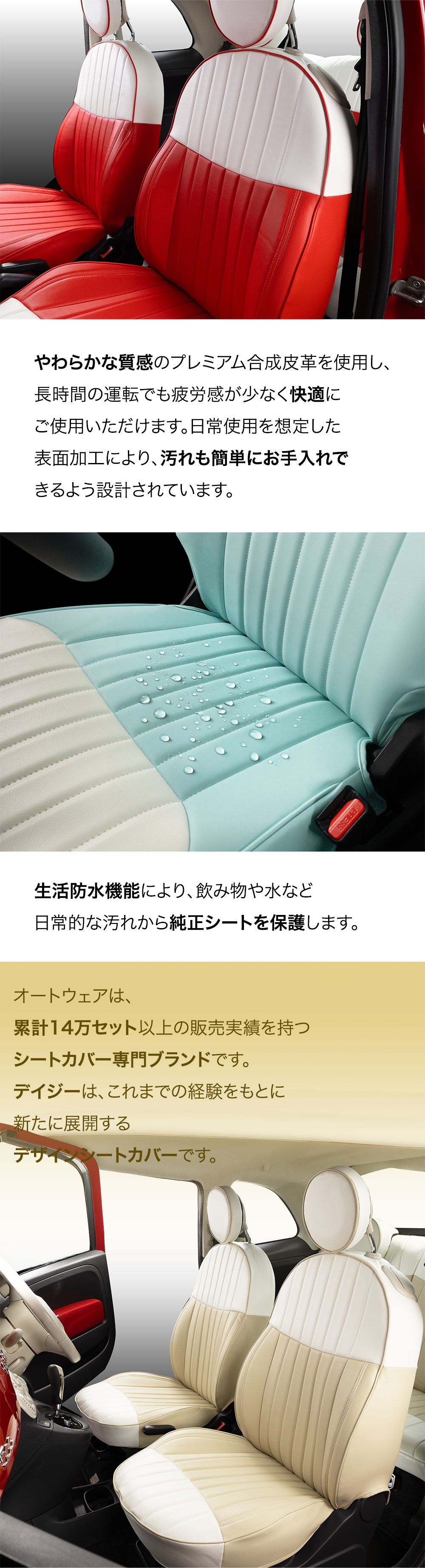 Fiat500 デイジー シートカバー